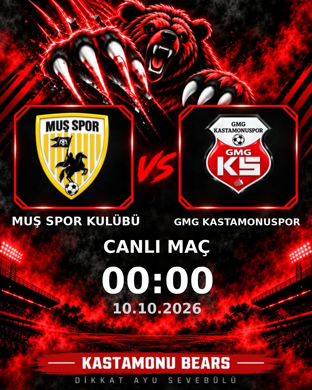 MUŞ SPOR KULÜBÜ – GMG KASTAMONUSPOR maçı: canlı skor ve gelişmeler