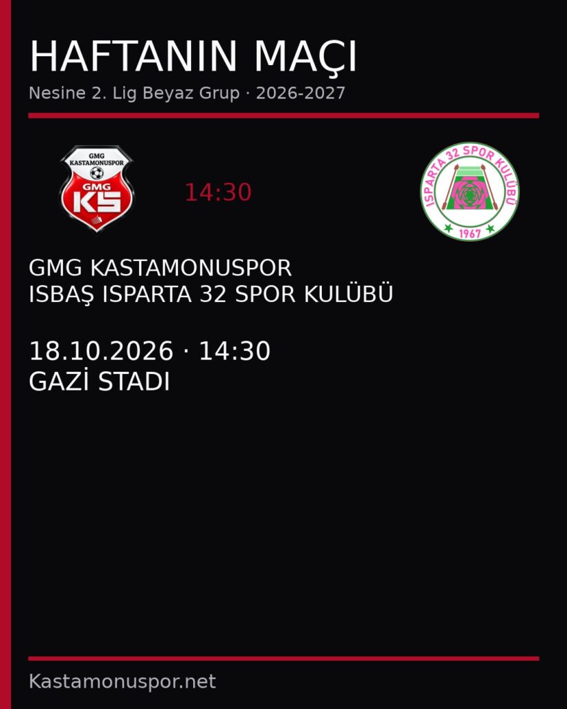 Haftanın Maçı: GMG KASTAMONUSPOR – ISBAŞ ISPARTA 32 SPOR KULÜBÜ