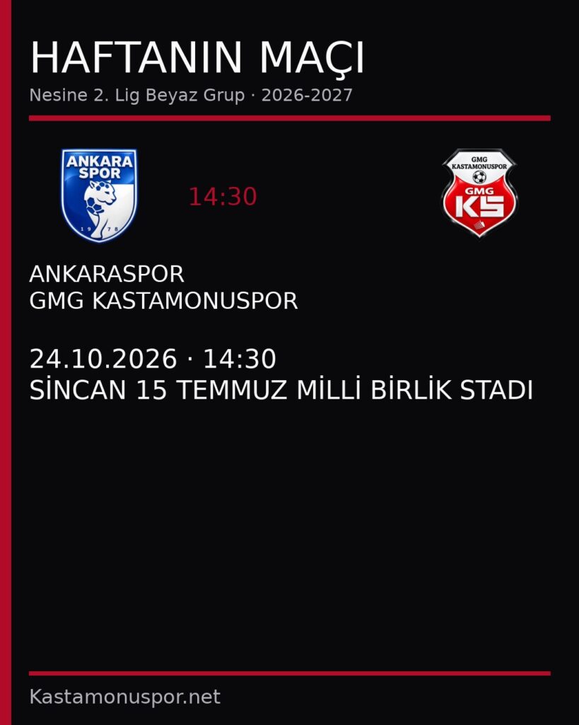 Haftanın Maçı: ANKARASPOR – GMG KASTAMONUSPOR